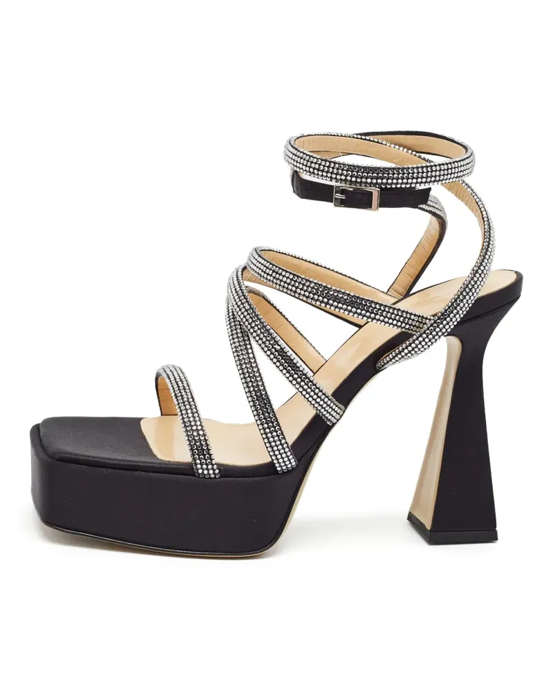 Mach & Mach Sydney Plateau-Sandalen mit Kristallen - Schwarz Schwarz