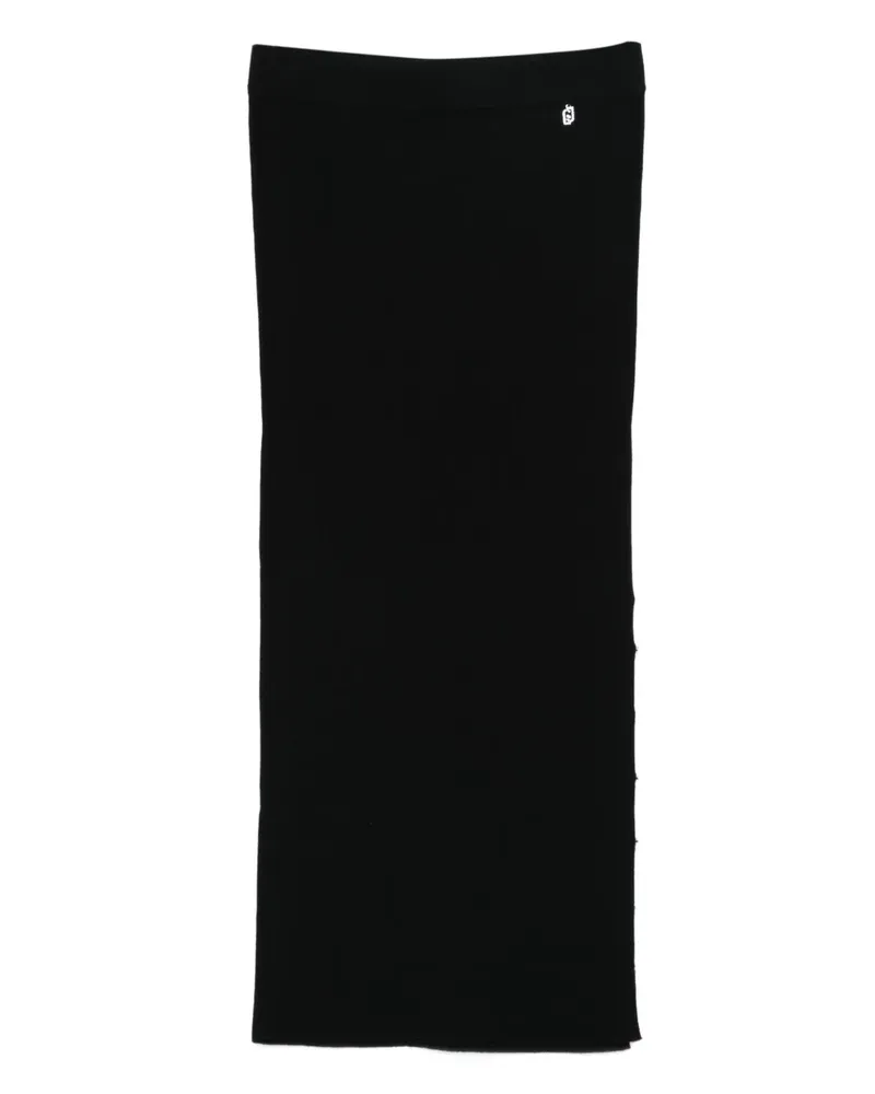 Liu Jo cut-out logo-detail midi skirt - Schwarz Schwarz