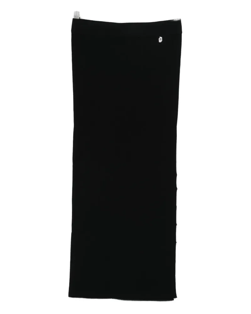 Liu Jo cut-out logo-detail midi skirt - Schwarz Schwarz
