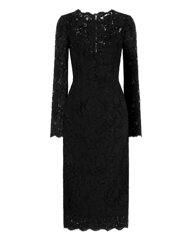Dolce & Gabbana long-sleeve lace midi dress - Schwarz Schwarz