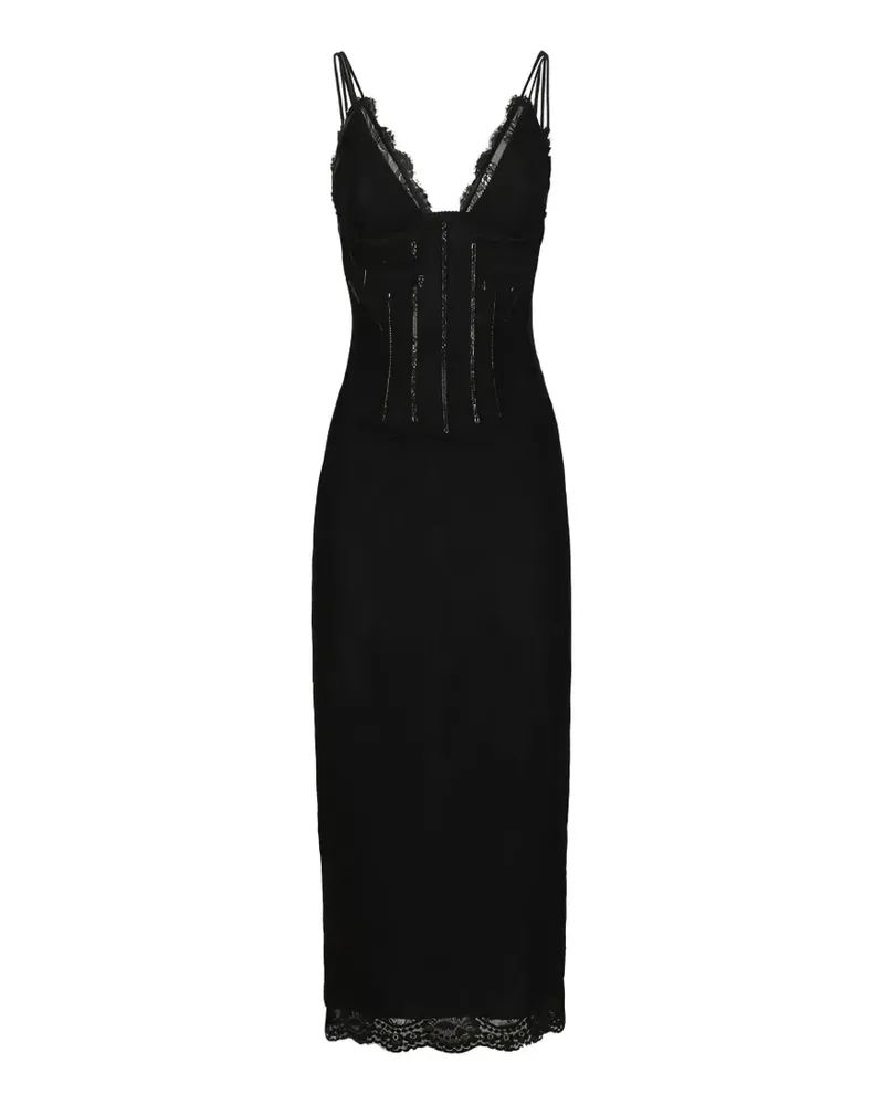 Dolce & Gabbana Midikleid aus Spitze - Schwarz Schwarz