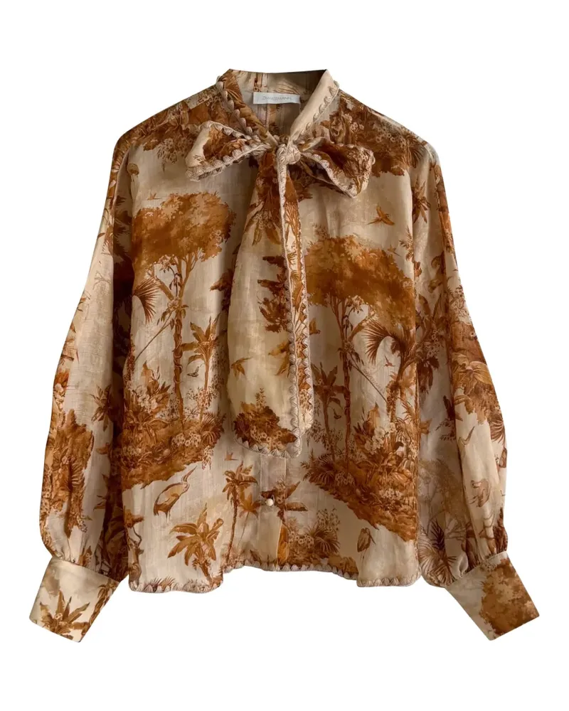 Zimmermann Bluse mit Safari-Print - Braun Braun