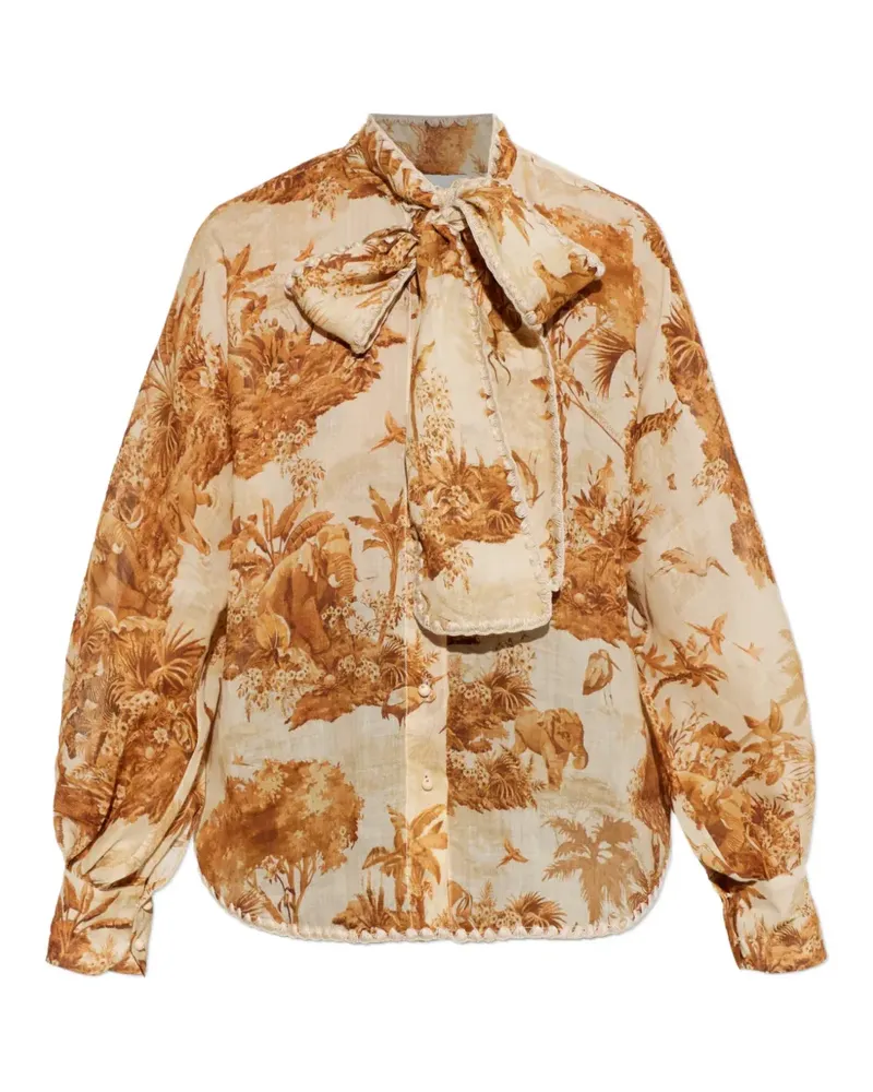 Zimmermann Bluse mit Safari-Print - Braun Braun