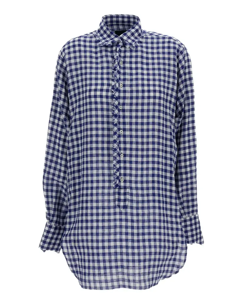 Jejia ruffled checked shirt - Blau Blau