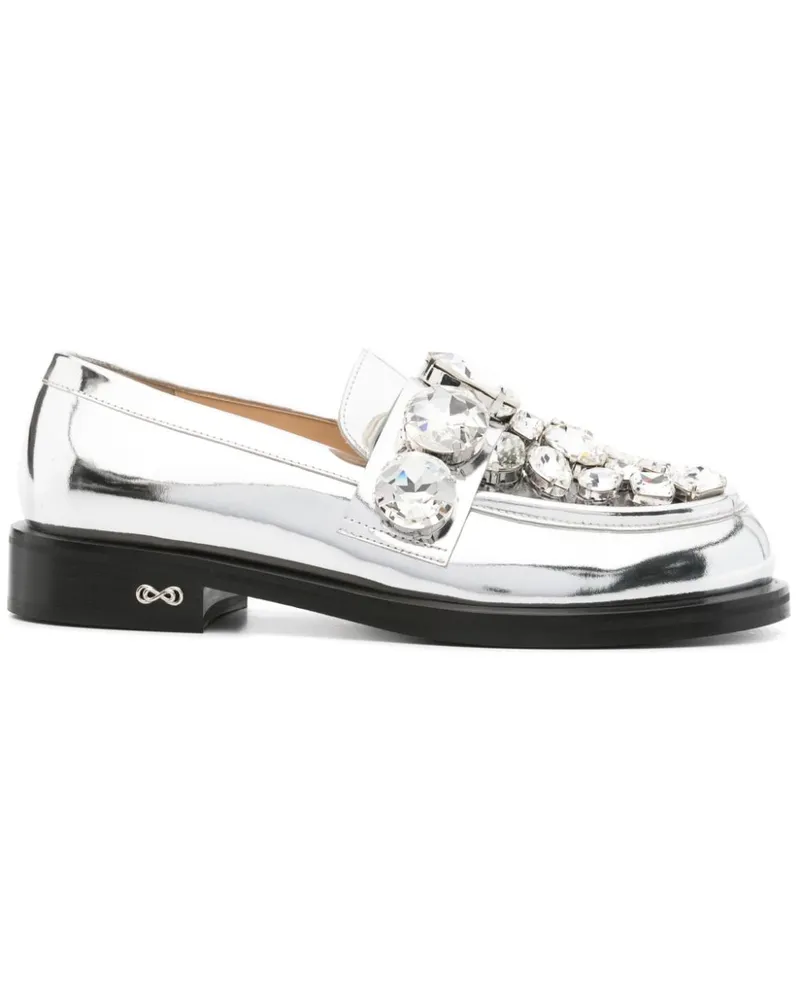 Mach & Mach Loafer mit Kristallen - Silber Silber