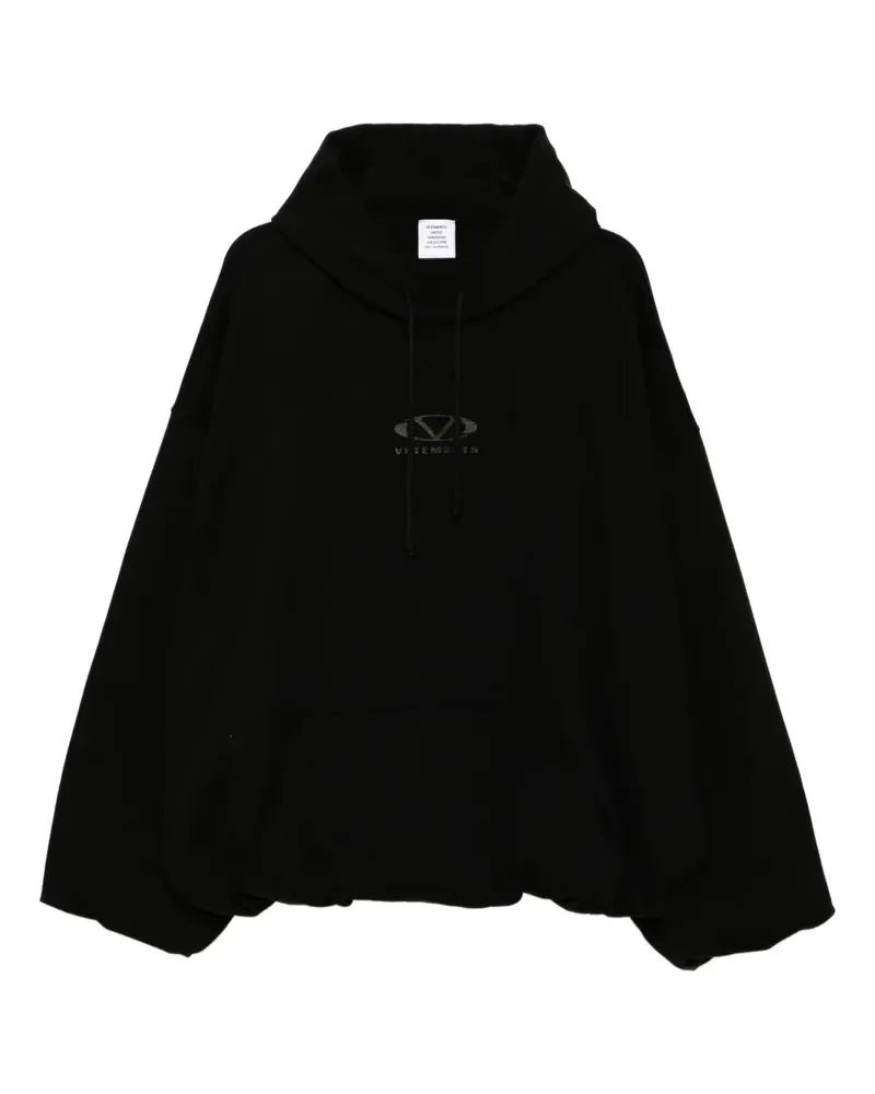 VETEMENTS Hoodie mit ovalem Logo - Schwarz Schwarz