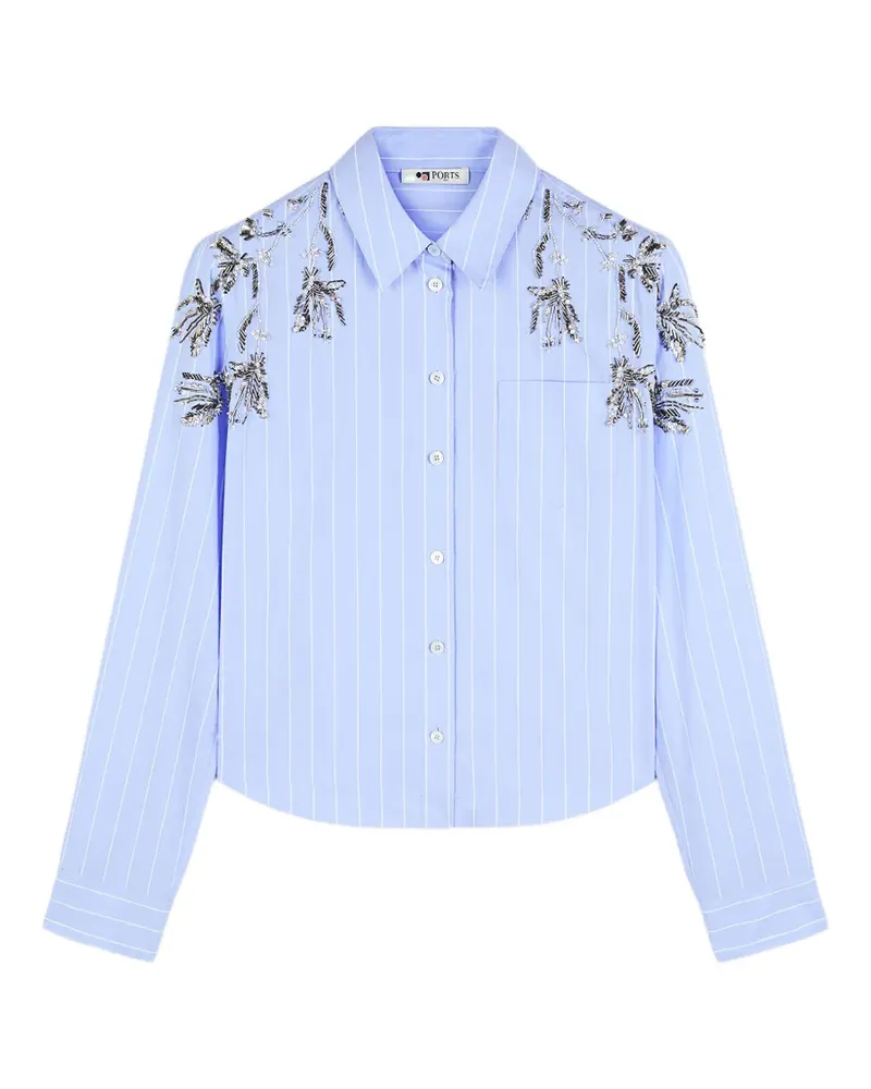 Ports 1961 striped embellished shirt - Blau Blau
