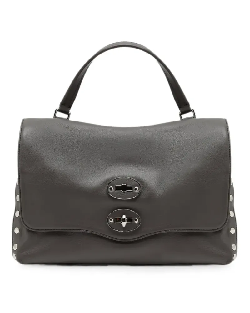 Zanellato Kleine Postina Tote Bag mit Nieten - Grau Grau