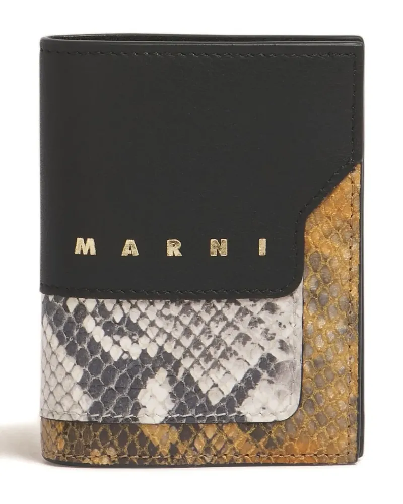 Marni Portemonnaie mit Python-Print - Schwarz Schwarz