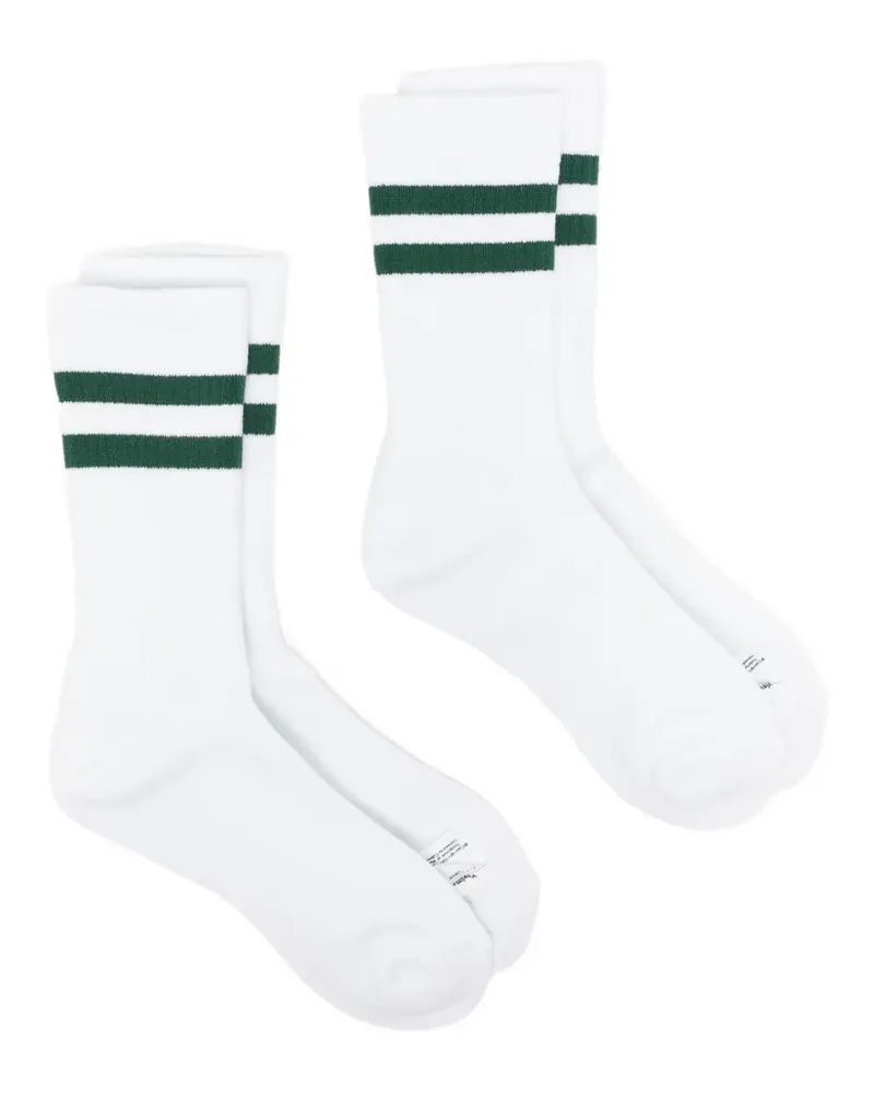 Visvim Achilles striped socks (set of two) - Weiß Weiß