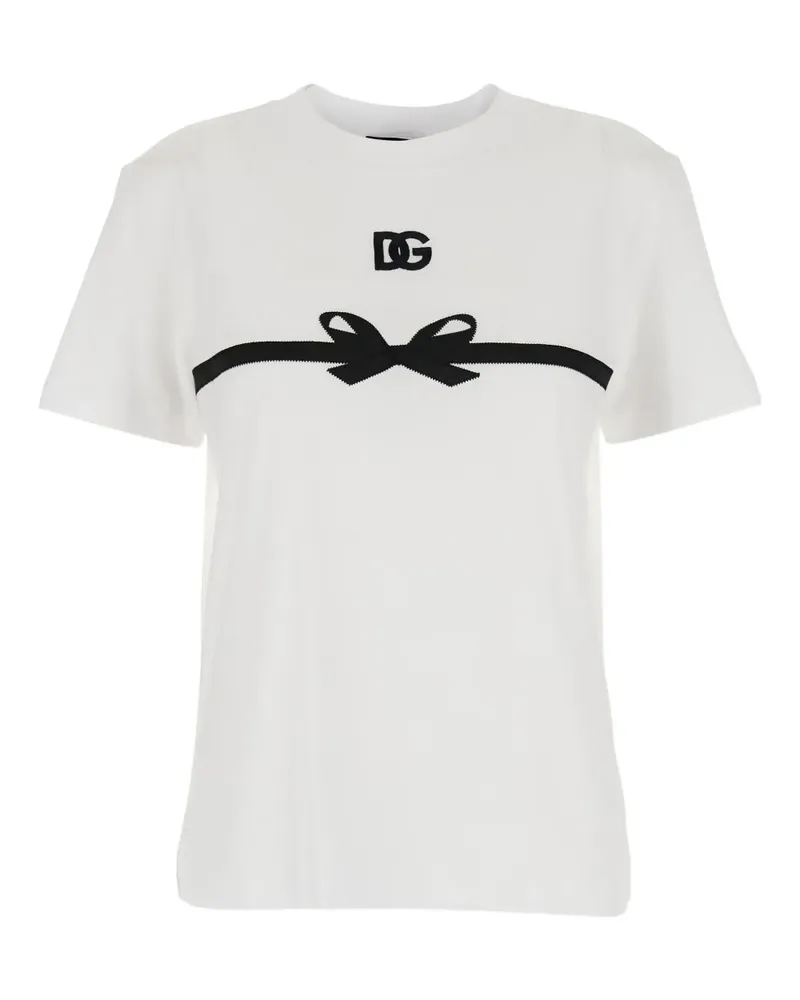Dolce & Gabbana T-Shirt mit Logo-Schleife - Weiß Weiß