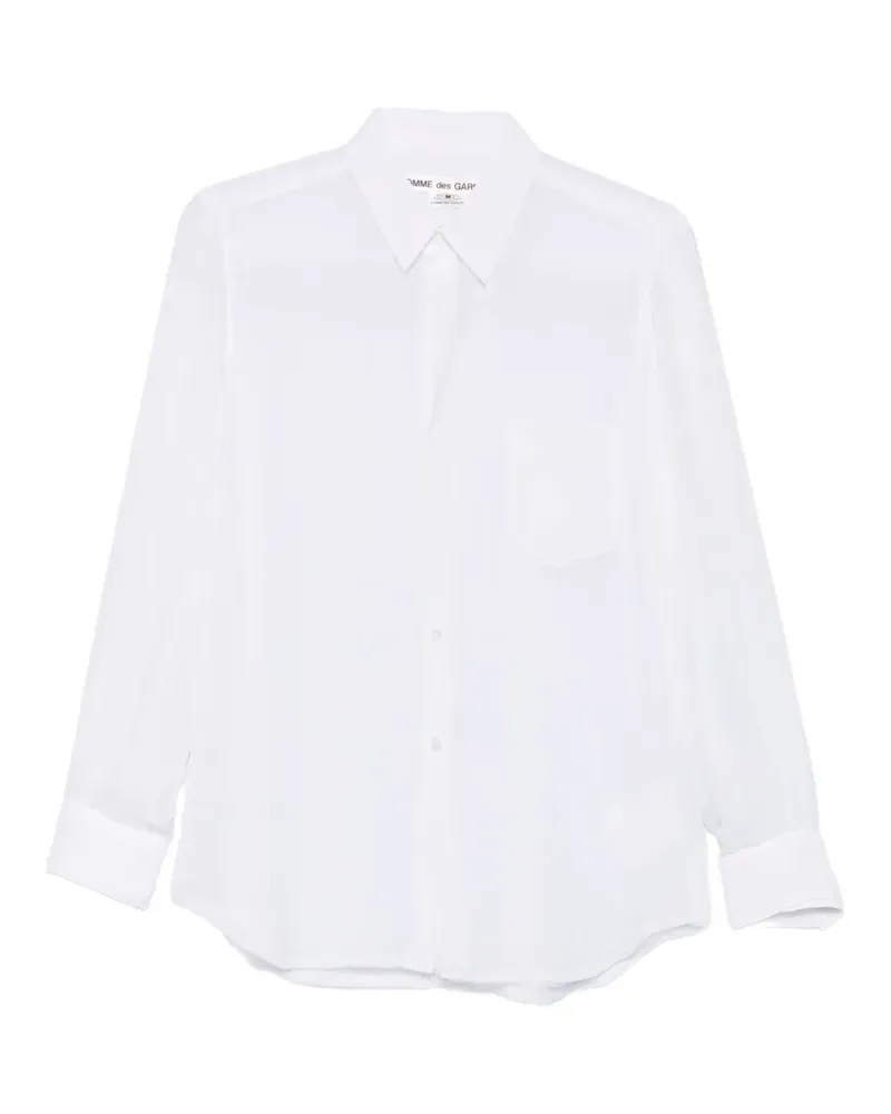 Comme des Garçons chest-pocket collared shirt - Weiß Weiß