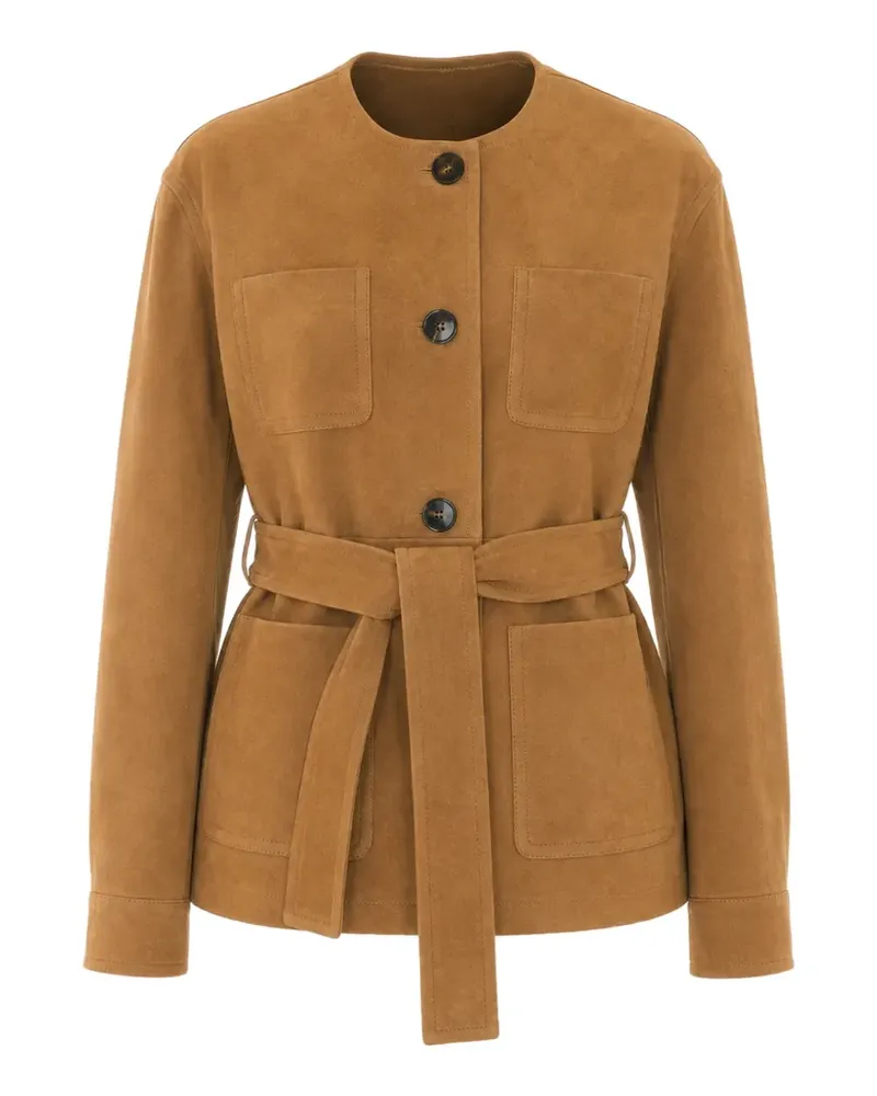 Max Mara belted suede jacket - Braun Braun