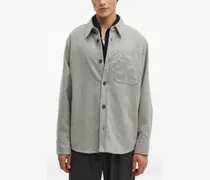 Button-down-Hemd mit Brusttasche - Grau