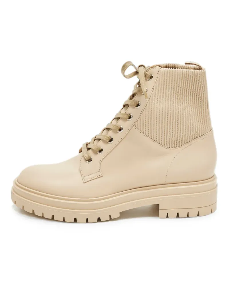Gianvito Rossi Martis lace-up combat boots - Nude Nude