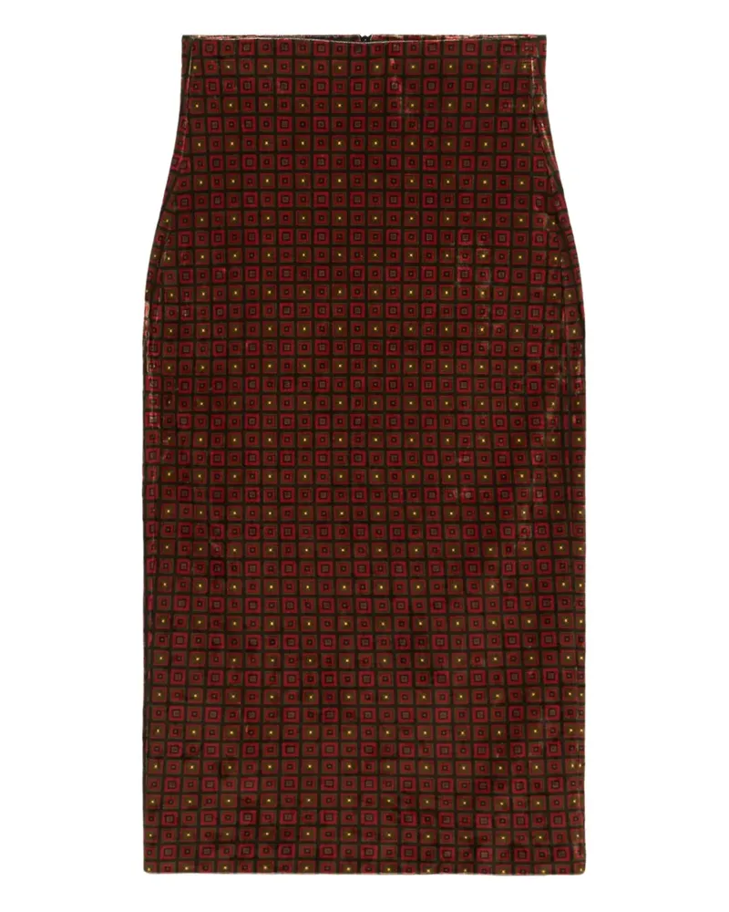 Pierre-Louis Mascia Midirock mit geometrischem Muster - Rot Rot