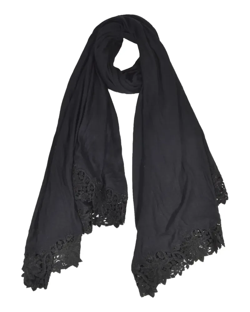Ermanno Scervino Schal mit Blumenstickerei - Schwarz Schwarz