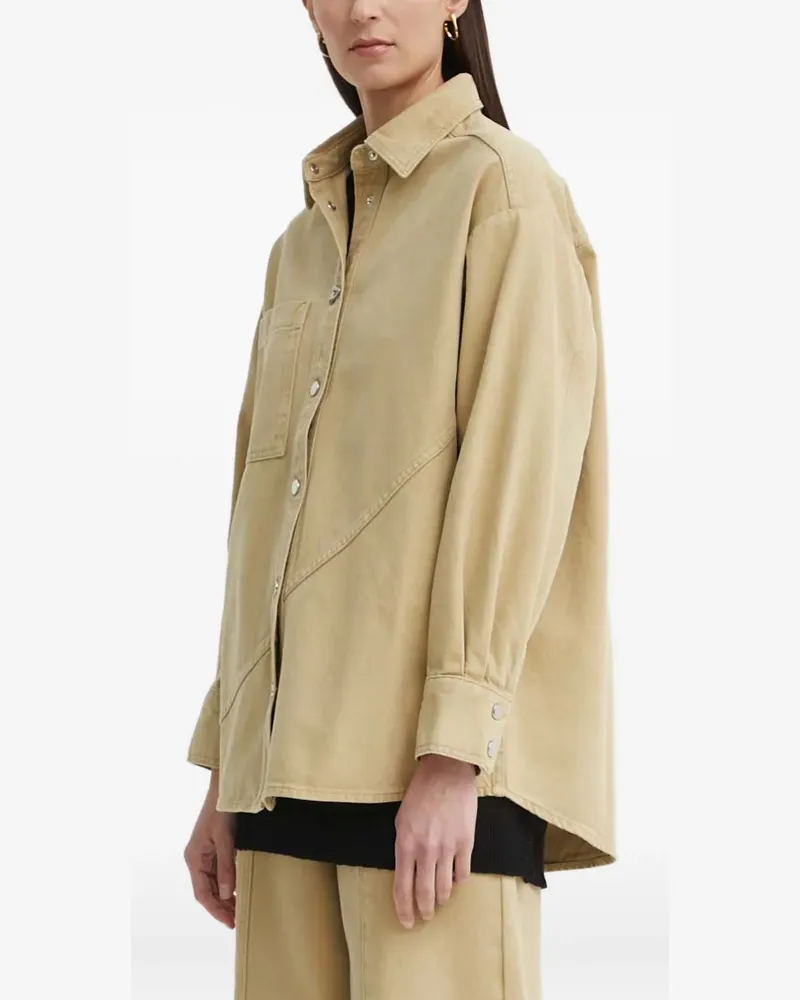 AERON button-fastening patch-pocket shirt jacket - Nude Nude