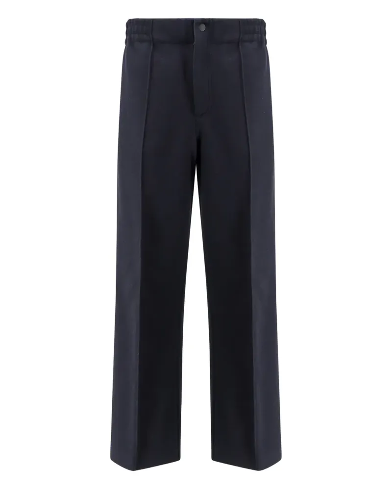 Moncler logo-appliqué trousers - Blau Blau