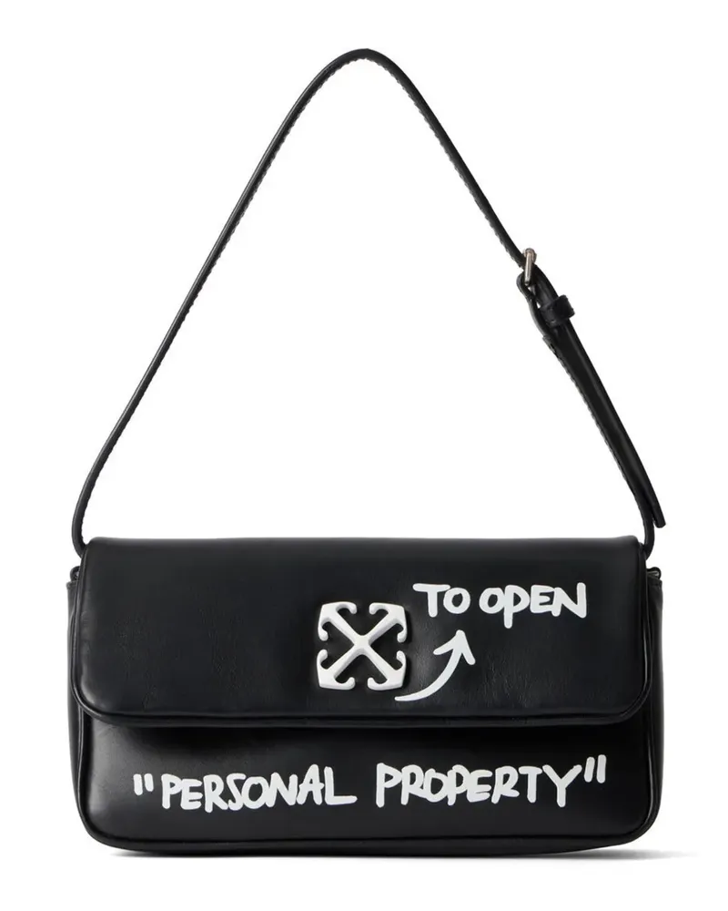 OFF-WHITE Jitney 0.7 Quote Schultertasche - Schwarz Schwarz