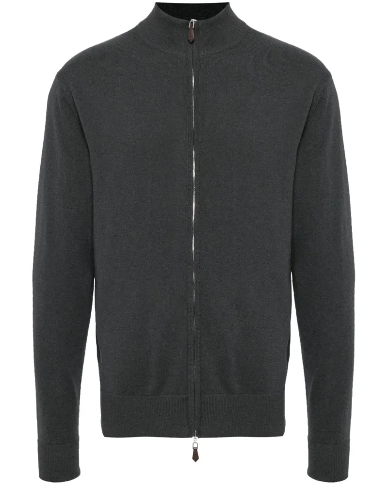 N.Peal Gestrickte Knightsbridge Jacke - Grau Grau