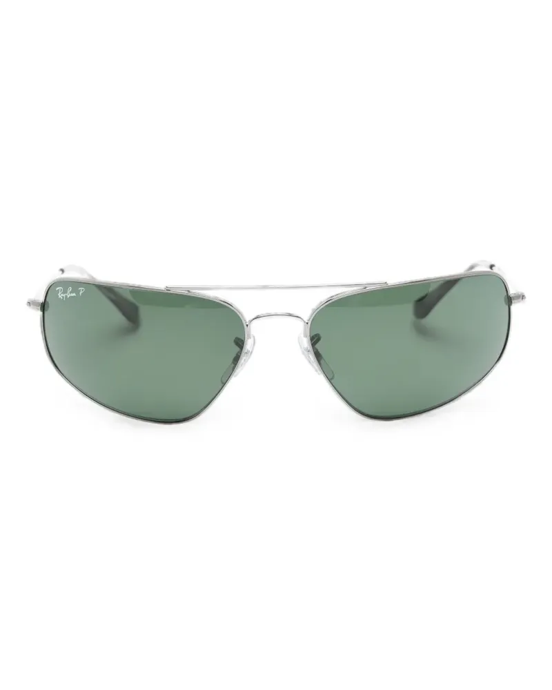 Ray Ban geometric-frame sunglasses - Silber Silber