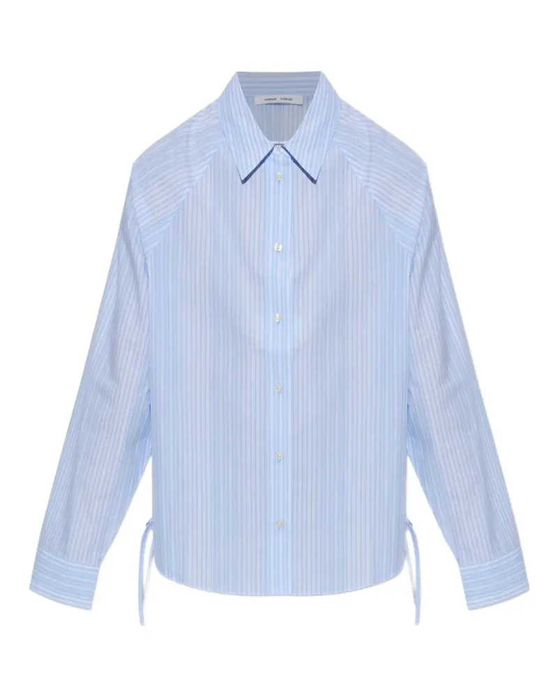 Samsøe & Samsøe Sarita striped drawstring-hem shirt - Blau Blau