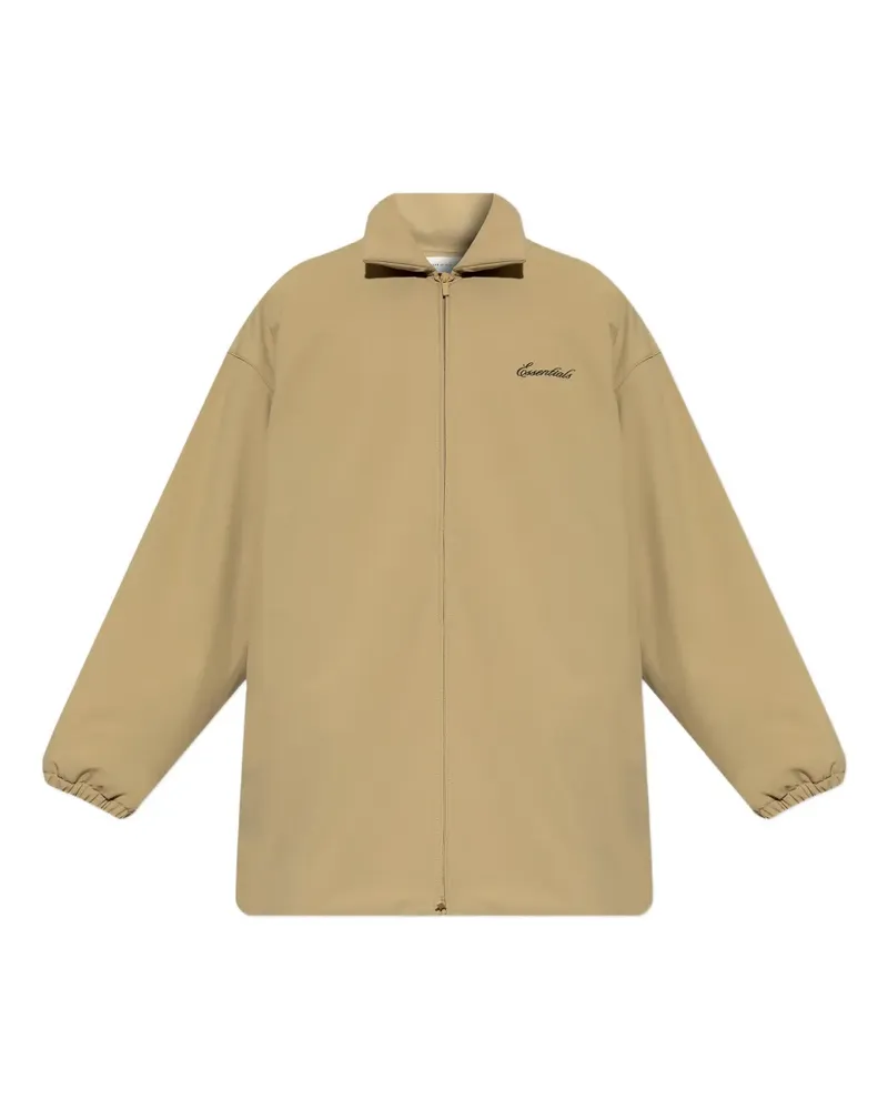 Fear of God Essentials logo-embroidered zip-up jacket - Nude Nude