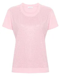 Patrizia Pepe T-Shirt mit Kristallen Rosa