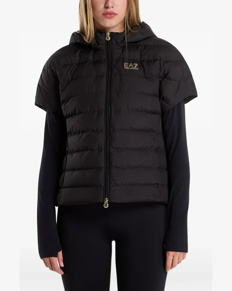 EA7 quilted hooded jacket - Schwarz Schwarz