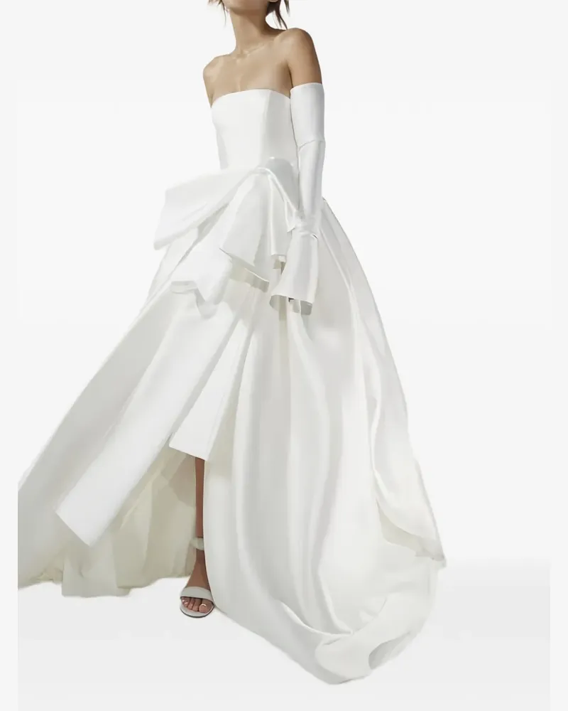 Vera Wang Joselina strapless ruffled dress - Weiß Weiß