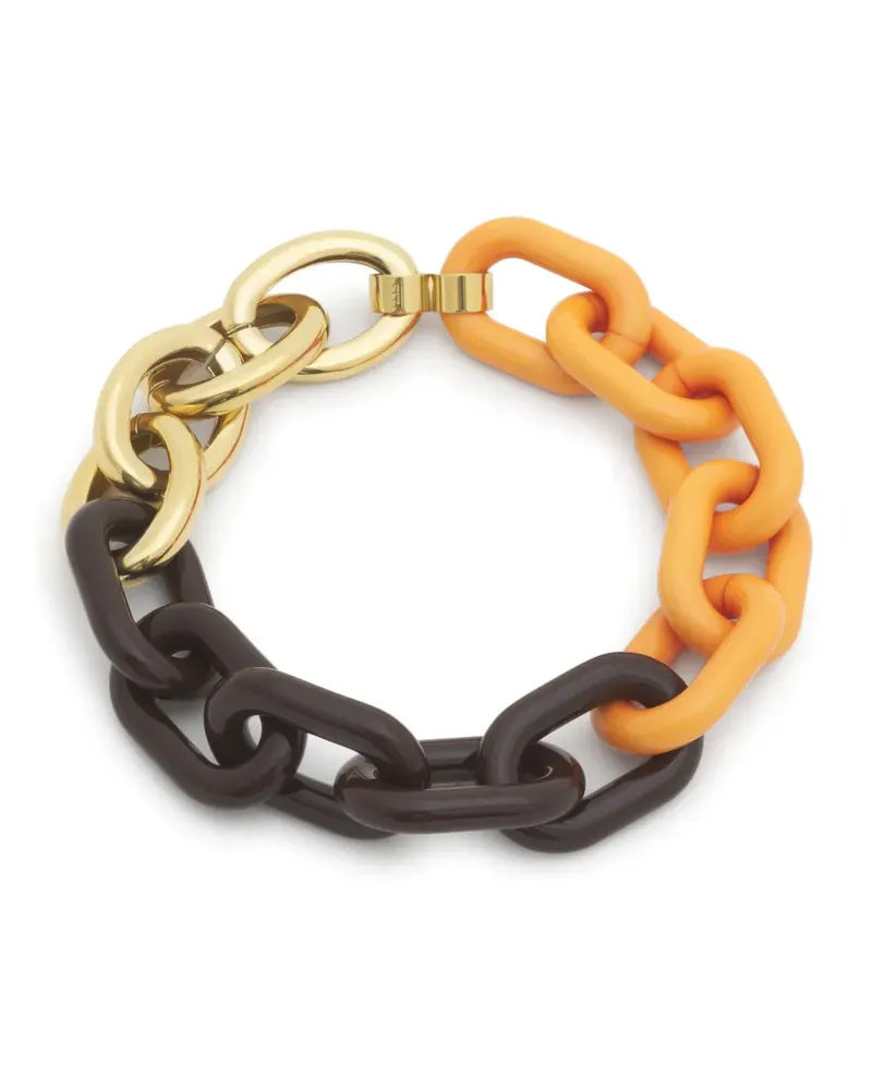 Marni Halskette aus Kunstharz in Orange und Braun - Gold Gold
