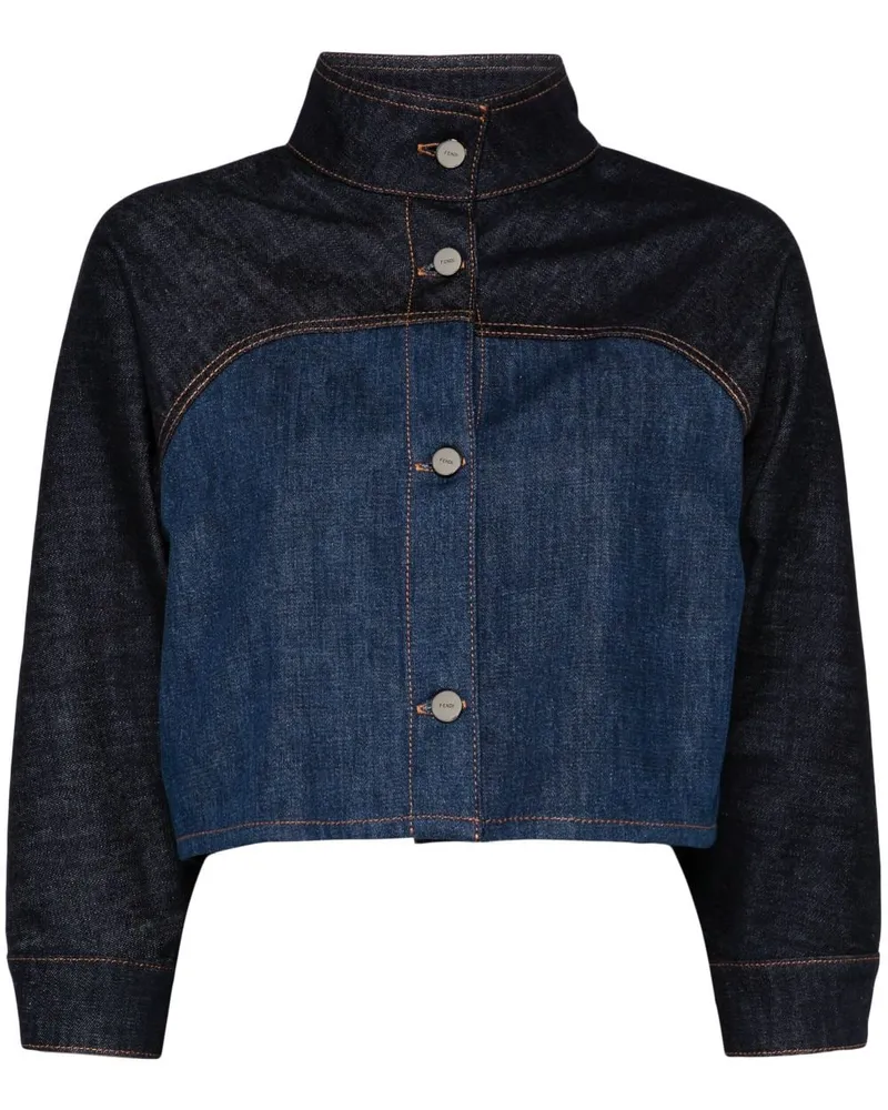 Fendi Zweifarbige Jeansjacke - Blau Blau