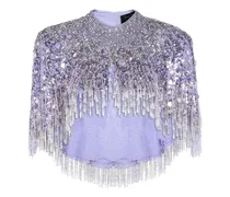 Bluse mit Fransen - Violett