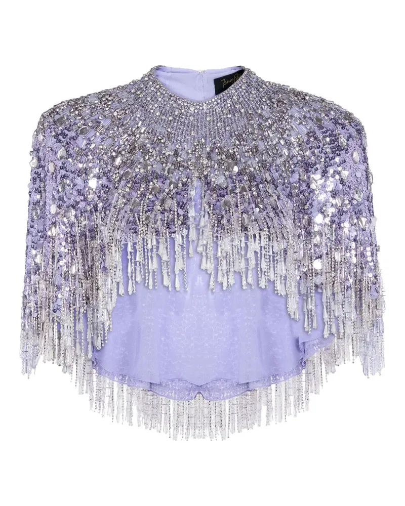 Jenny Packham Bluse mit Fransen - Violett Violett
