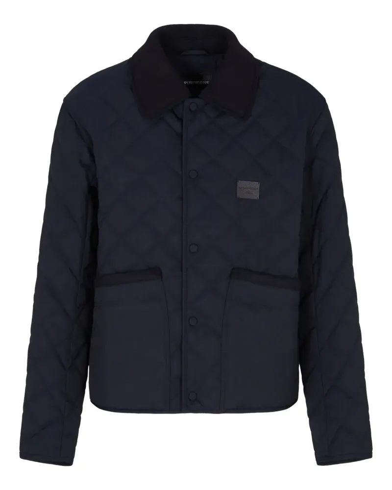 Emporio Armani Gesteppte Jacke mit Kontrasteinsätzen - Blau Blau