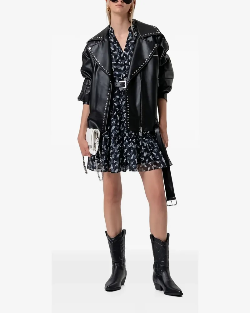 Fracomina Bikerjacke mit Nieten - Schwarz Schwarz