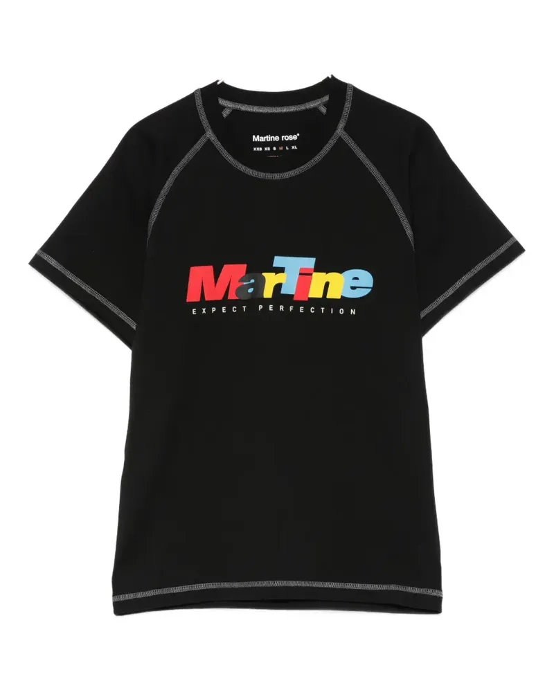 Martine Rose contrast stitching graphic T-shirt - Schwarz Schwarz