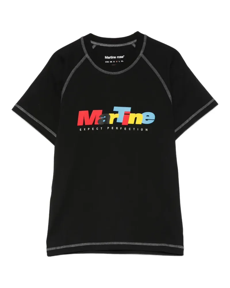 Martine Rose T-Shirt mit Kontrastnähten - Schwarz Schwarz