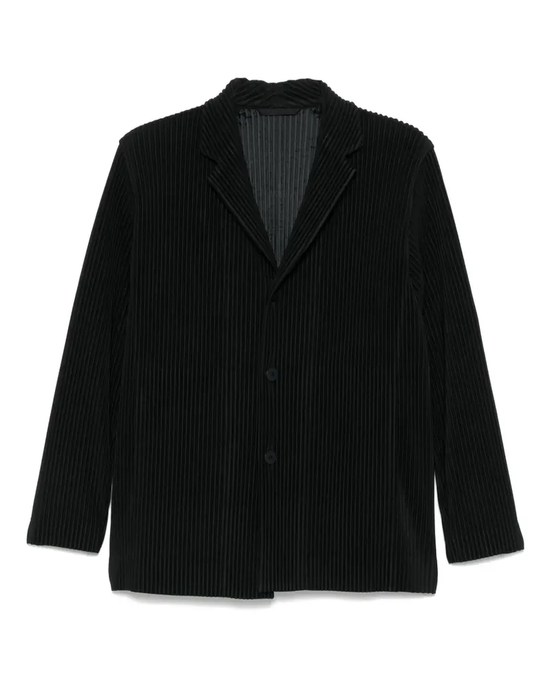 Issey Miyake Plissiertes Sakko - Schwarz Schwarz