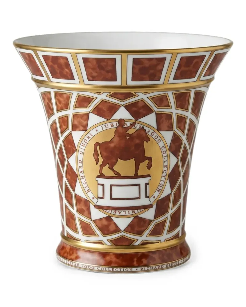 Ginori 1735 Jubileum 2000 equestrian-motif vase - Braun Braun