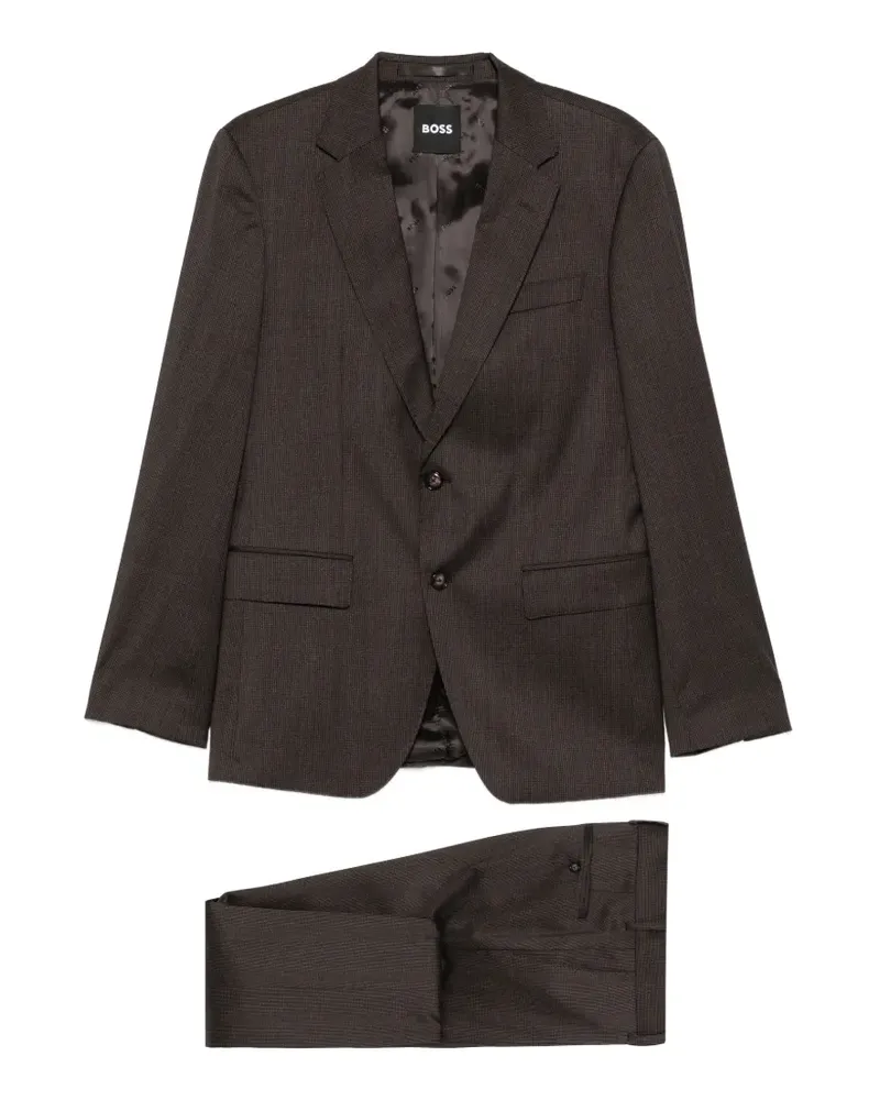 HUGO BOSS Zweiteiliger Anzug mit Mikro-Muster - Braun Braun