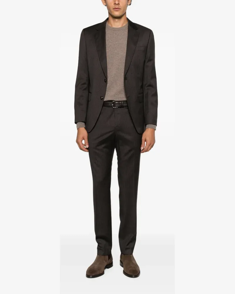 HUGO BOSS micro-patterned two-piece suit - Braun Braun