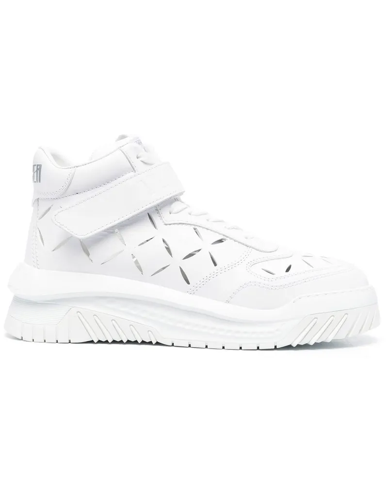 Versace High-Top-Sneakers aus Leder - Weiß Weiß