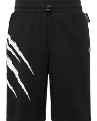 Philipp Plein Scratch Shorts mit elastischem Bund Schwarz