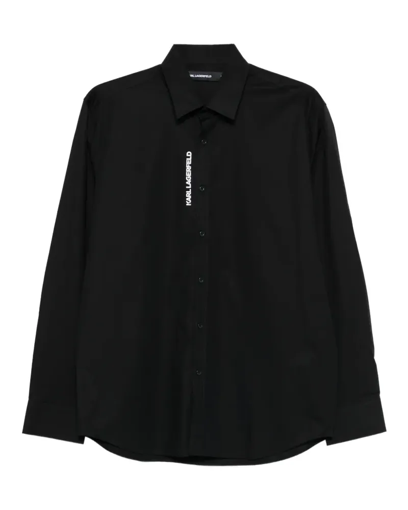Karl Lagerfeld Hemd mit Logo - Schwarz Schwarz