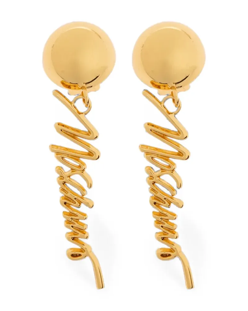 Moschino Ohrclip mit Logo-Anhänger - Gold Gold