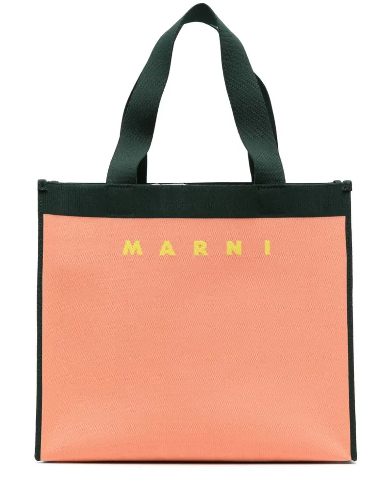Marni Shopper mit Jacquard-Logo - Orange Orange