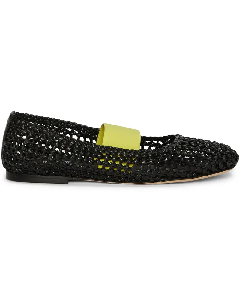 MSGM Ballerinas aus Leder - Schwarz Schwarz