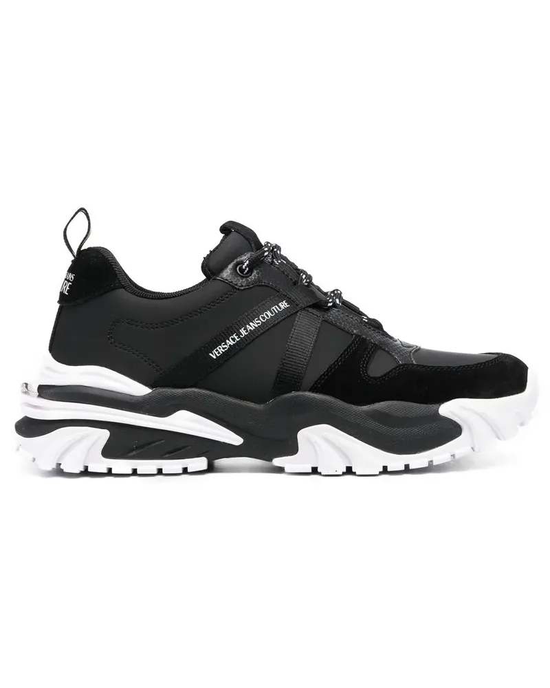 Versace Jeans Sneakers mit Logo-Print - Schwarz Schwarz